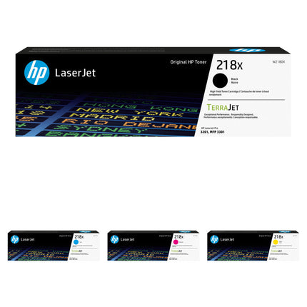 HP 218X Kit de Cartuchos de Tóner Láser a Color Alto Rendimiento 3200 Páginas Negra 2500 Páginas Color