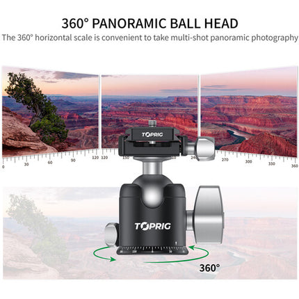 Accsoon TopRig Cabezal Esférico Aluminio 44 lb Capacidad 360° Panorámico