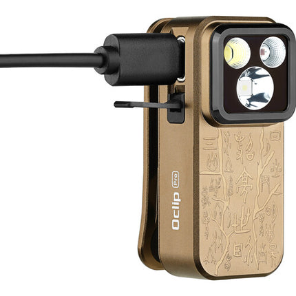 Olight Oclip Pro Luz Recargable Clip-On 500 Lúmenes 144H USB-C Tan