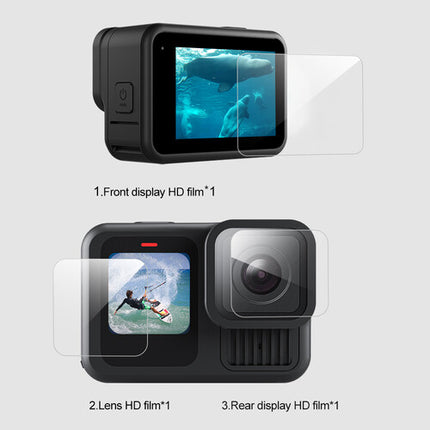 TELESIN Protector de Pantalla y Lente para GoPro HERO13 Cristal 2.5D 99% Transmitancia