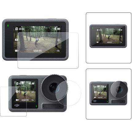 TELESIN Kit de lente y film protector HD para DJI Osmo Action 5 Pro resistente al agua y anti-huellas