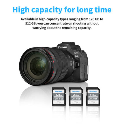 Nextorage 128GB NX-F2SE Serie Tarjeta de Memoria SDXC UHS-II 280 MB/s Lectura 100 MB/s Escritura