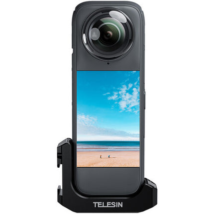TELESIN L-Shape Mini Jaula Metal para Insta360 X4 con Montura Fría