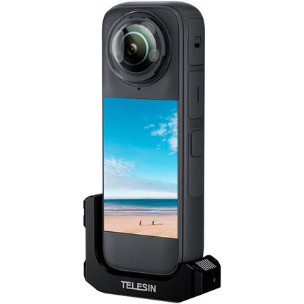 TELESIN L-Shape Mini Jaula Metal para Insta360 X4 con Montura Fría
