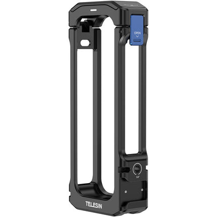 TELESIN Full-Metal Extension Cage para Insta360 X4 con soporte frío y montaje 1/4"-20