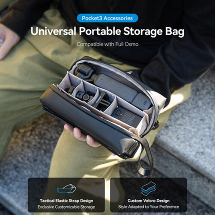 TELESIN Bolsa de Almacenamiento Universal para DJI Pocket 3 Impermeable Zipper y Divisores