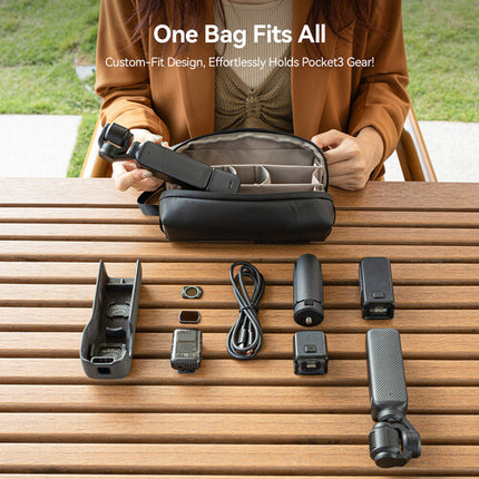 TELESIN Bolsa de Almacenamiento Universal para DJI Pocket 3 Impermeable Zipper y Divisores