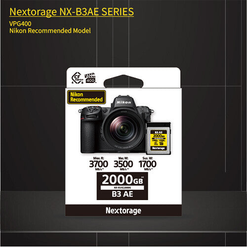 Nextorage NX-B3AE Tarjeta de Memoria CFexpress 4.0 Tipo B 2TB 3700MB/s Lectura 3500MB/s Escritura