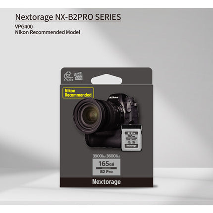 Nextorage 165GB NX-B2PRO CFexpress 4.0 Tipo B Tarjeta de Memoria 3900 MB/s Lectura 3600 MB/s Escritura