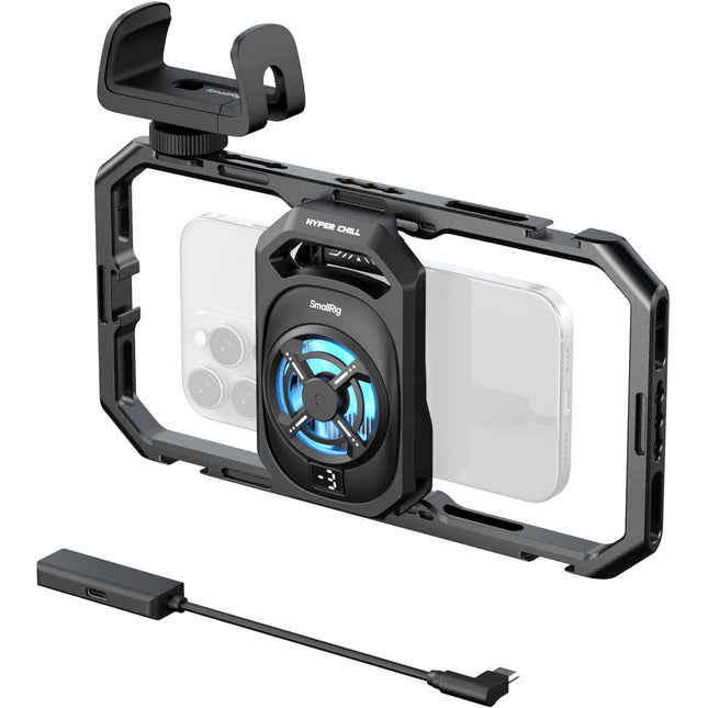SmallRig Universal Hyper Chill Cooling Cage para teléfono 2.5-3.1" con 3 niveles de potencia y soporte para power bank