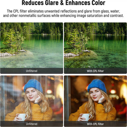 Neewer 67mm Filtro CPL Magnético para Smartphone con Clip y Paño