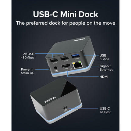 Plugable USB-C Cube Estación de Acoplamiento 4K 30Hz Puerto Ethernet