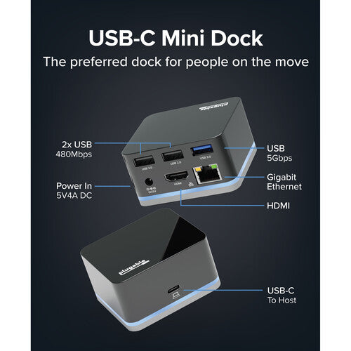 Plugable USB-C Cube Estación de Acoplamiento 4K 30Hz Puerto Ethernet