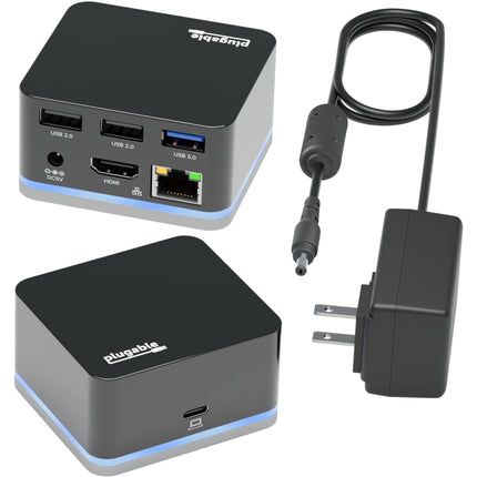 Plugable USB-C Cube Estación de Acoplamiento 4K 30Hz Puerto Ethernet