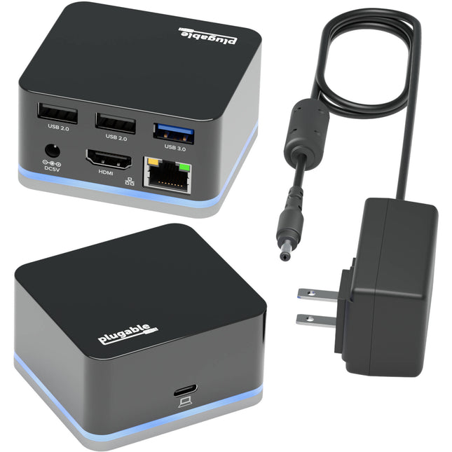 Plugable USB-C Cube Estación de Acoplamiento 4K 30Hz Puerto Ethernet