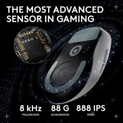 Logitech G PRO X SUPERLIGHT 2 DEX Mouse inalámbrico blanco 44000 dpi HERO 2 sensor