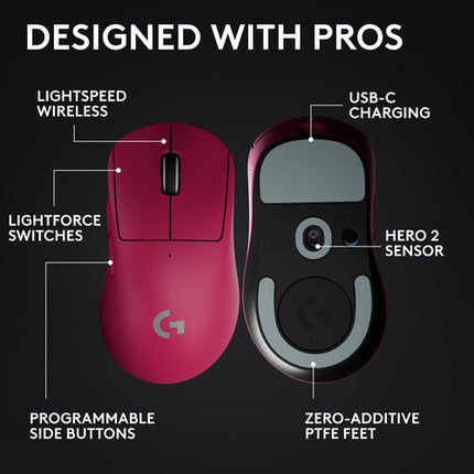 Logitech G PRO X SUPERLIGHT 2 DEX Ratón Inalámbrico 44000 dpi 95 Horas Batería