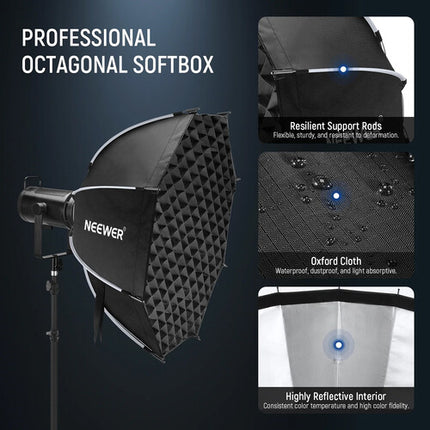 Neewer NS92P Softbox Octagonal 90 cm con Rejilla y 2 Paneles de Difusión