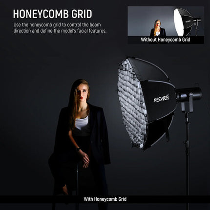 Neewer NS92P Softbox Octagonal 90 cm con Rejilla y 2 Paneles de Difusión