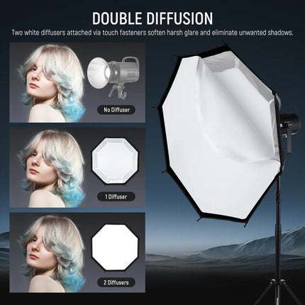 Neewer NS92P Softbox Octagonal 90 cm con Rejilla y 2 Paneles de Difusión