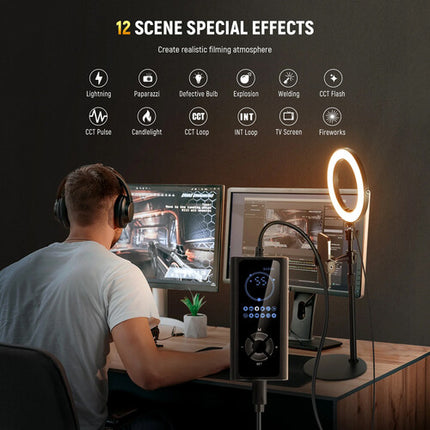 Neewer RH8B Luz de Anillo LED Bicolor 8" con Soporte Escritorio 2900-7000K 345 Lux PD Charger 25W