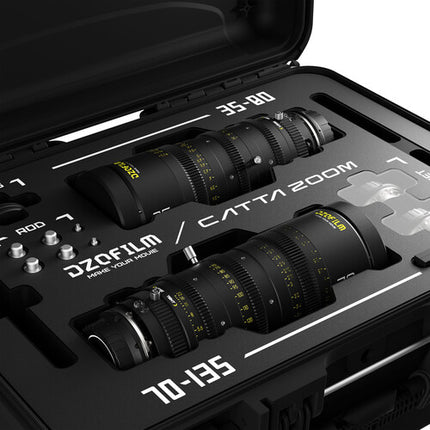 DZOFilm Catta 35-80mm 70-135mm T2.9 Zoom Cine E-Mount Bundle con Estuche rígido