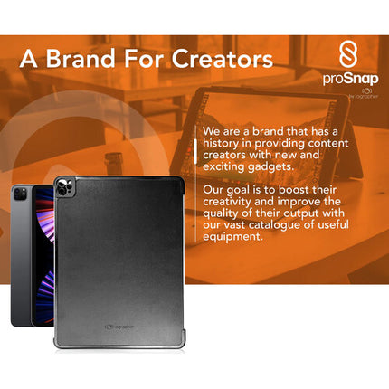 iOgrapher proSnap Funda para iPad Pro 13 y 12.9 pulgadas Gen 4-6 con placa de lente de aluminio