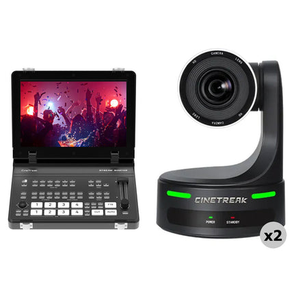 CineTreak CT-PT20 Kit NDI PTZ 2 Cámaras Zoom Óptico 20x Switcher HDMI