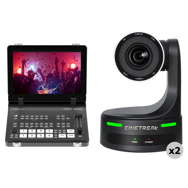 CineTreak CT-PT20 Kit NDI PTZ 2 Cámaras Zoom Óptico 20x Switcher HDMI