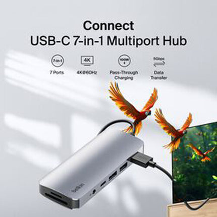 Belkin 7-en-1 USB-C Multiport Hub con HDMI 4K60 y carga PD 100W
