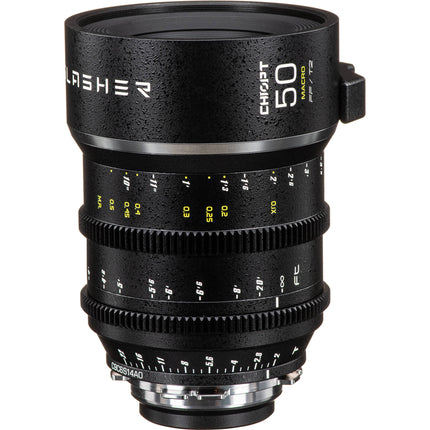 CHIOPT SLASHER 50mm T2 Objetivo Macro Prime Cine 8K 9.4" Distancia mínima de enfoque