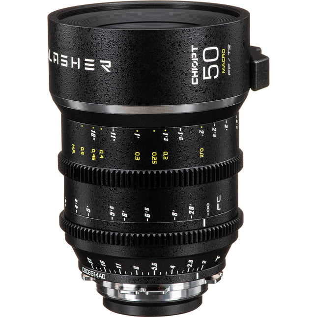 CHIOPT SLASHER 50mm T2 Objetivo Macro Prime Cine 8K 9.4" Distancia mínima de enfoque