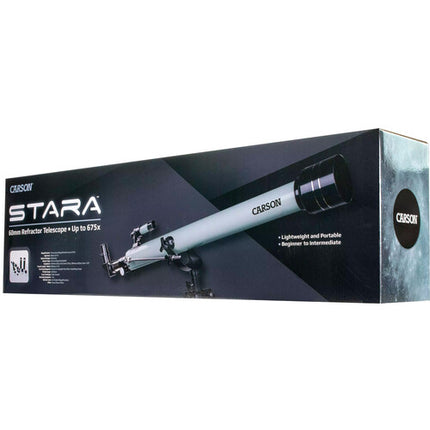 Carson Stara 60mm Refractor Telescopio f15 Trípode Acero Adaptador Smartphone