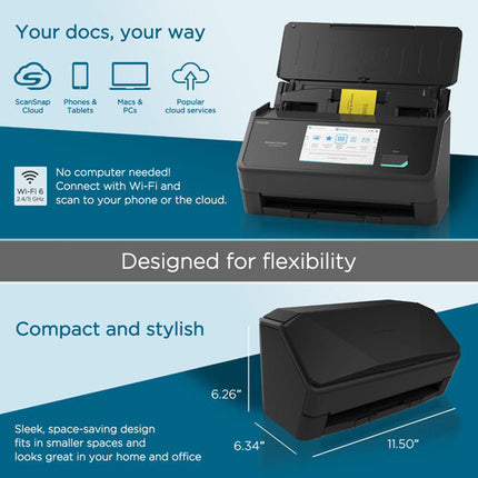Ricoh ScanSnap iX2500 Escáner de Documentos 600 dpi 45 ppm Wi-Fi 6 Negro