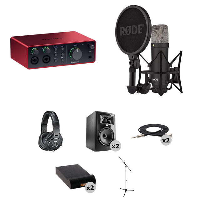 Focusrite Scarlett 4i4 USB-C Interfaz de Audio 24-Bit 192 kHz Kit de Estudio