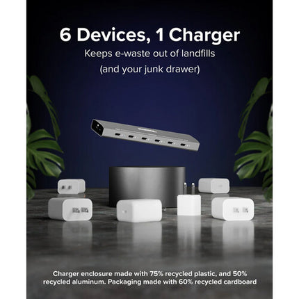 Plugable Cargador USB PD Prioritario 6 Puertos 18-100W 5V 500mA