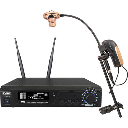 Evno TPX2-W1 Sistema de Micrófono Inalámbrico para Trompeta 492' Alcance 12-14h Batería