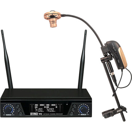 Evno TPX2-W2 Micrófono Inalámbrico Dual para Trompeta 328' Alcance 12-14h Batería