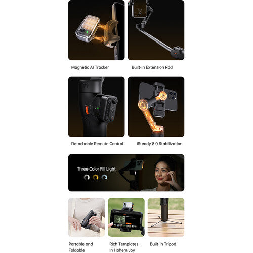 Hohem iSteady V3 estabilizador para smartphone con luz relleno y mando desmontable