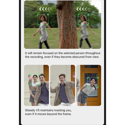 Hohem iSteady V3 AI Estabilizador Smartphone con Seguimiento AI Luz de Relleno y Control Remoto