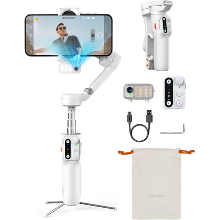Hohem iSteady V3 AI Estabilizador Smartphone con Seguimiento AI Luz de Relleno y Control Remoto