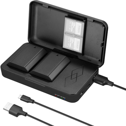 Neewer NP-FZ100 Kit Doble Batería y Cargador con Pantalla LED y Soporte SD