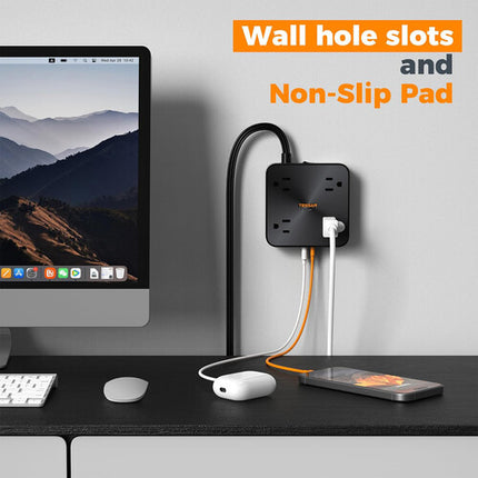 Tessan Protector contra Sobretensión 4 Tomas 2 USB-A 2 USB-C 30W 6 pies