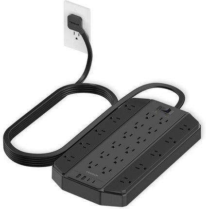Tessan Protector de Sobretensión 22 Enchufes 2 USB-A 2 USB-C 4000 Joules Cable 10 Pies