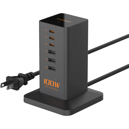 Tessan 6 en 1 Estación de Carga USB 100W 3 USB-C 3 USB-A