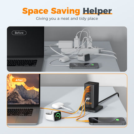 Tessan 6 en 1 Estación de Carga USB 100W 3 USB-C 3 USB-A