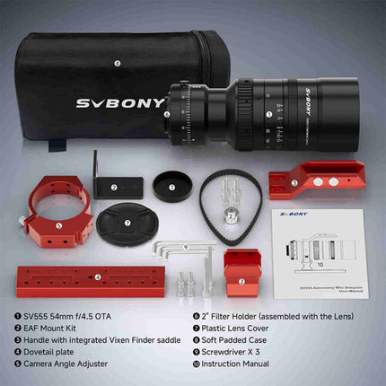 SVBONY SV555 Lente APO para Astrofotografía 54mm f4.5 Focal 243mm