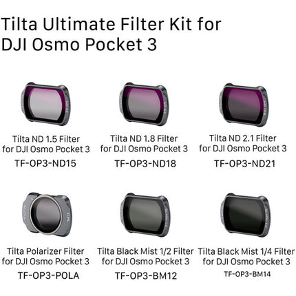 Tilta Ultimate Kit de Filtros para DJI Osmo Pocket 3 ND 1.5 1.8 2.1 y Polarizador Circular