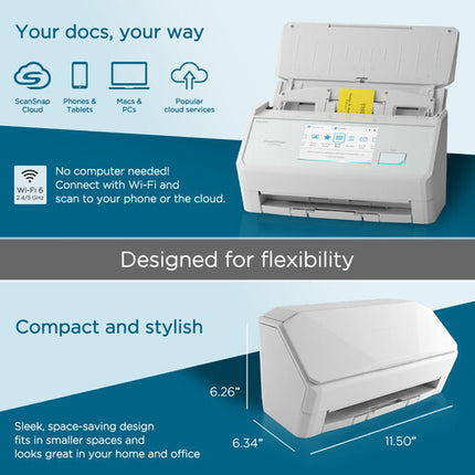 Ricoh ScanSnap iX2500 Escáner de Documentos Blanco 600 dpi 45 ppm con Pantalla Táctil 5"