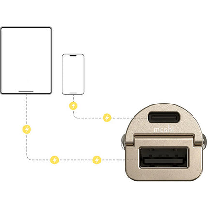 Moshi Mini Duo Cargador de Coche USB PD 45W 1 USB-C 1 USB-A